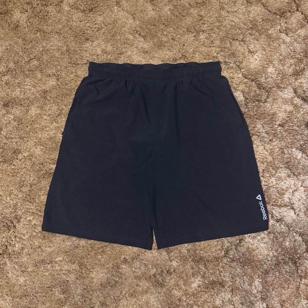 Reebok Black Athletic Shorts Men’s Training Gym Running Sport Logo Large
